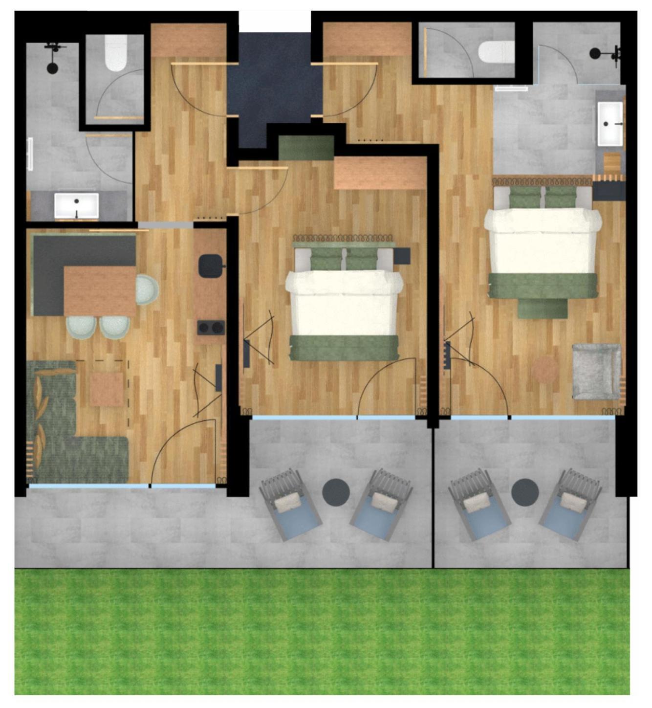 Modern Appartement Deluxe met tuin - 2 slaapkamers