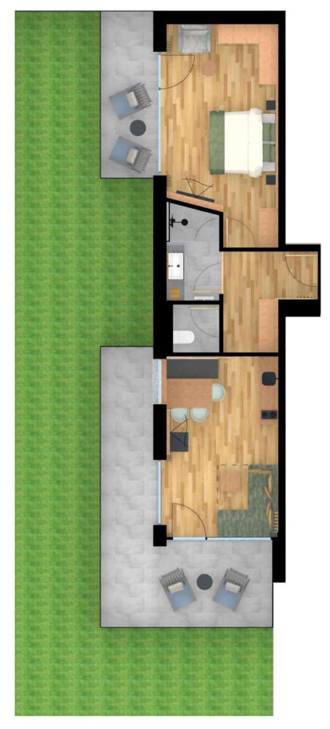 Modern Appartement Deluxe met tuin - 1 slaapkamer
